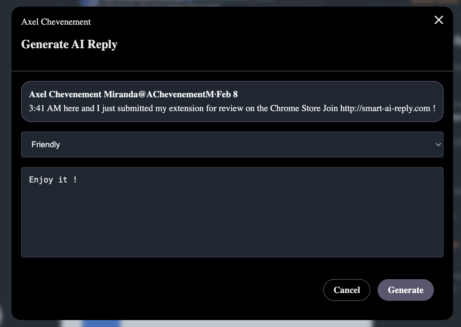 X Reply Demo